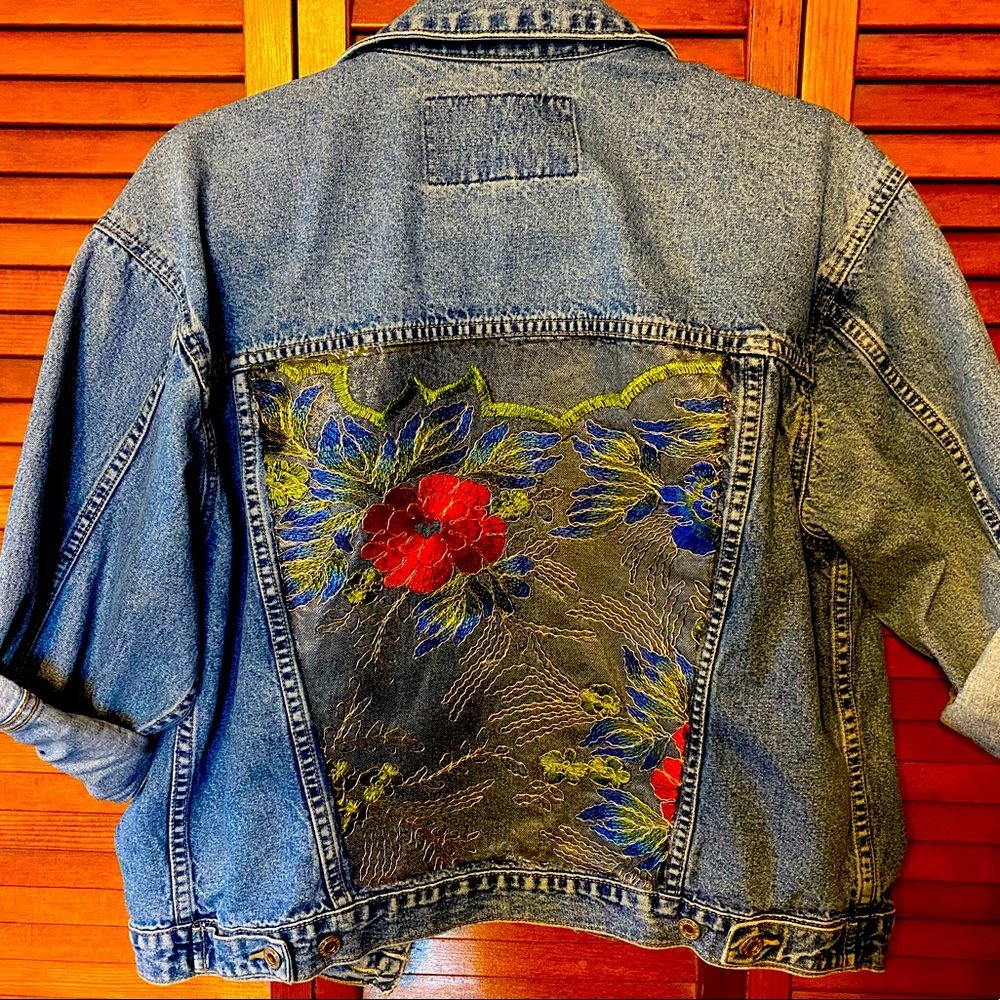 Embroidered jeans jacket